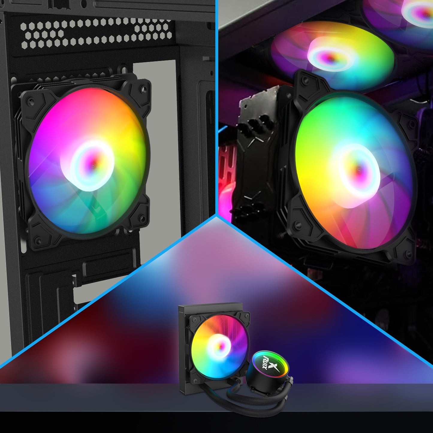 Ruix Casing Fans RX-134 PC Case Fan 120mm Gabinete Fans Fixed RGB Gaming 12V Molex Computer Gamer Cooling Ventilador