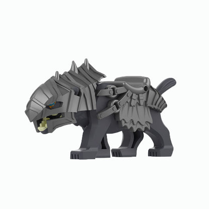 MOC Zoo Animal Building Block Accessories Set  Elephants Camel Deer Medieval Wolves Dinosaur Bricks Tyrannosaurus Model Toy