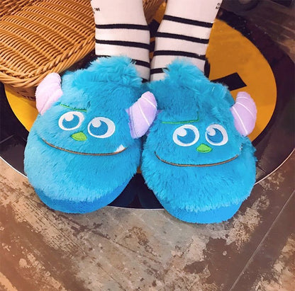 Pantufa de Anime Universidade Monstros Disney Monstros SA Mike Wazowski Sullivan Quente de Inverno Antiderrapante Desenho Animado Sapatos Domésticos