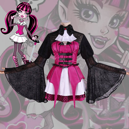 Draculaura Cosplay Costumes Anime Monster School Role Play Uniform Halloween Carnival Party Outfit For Women