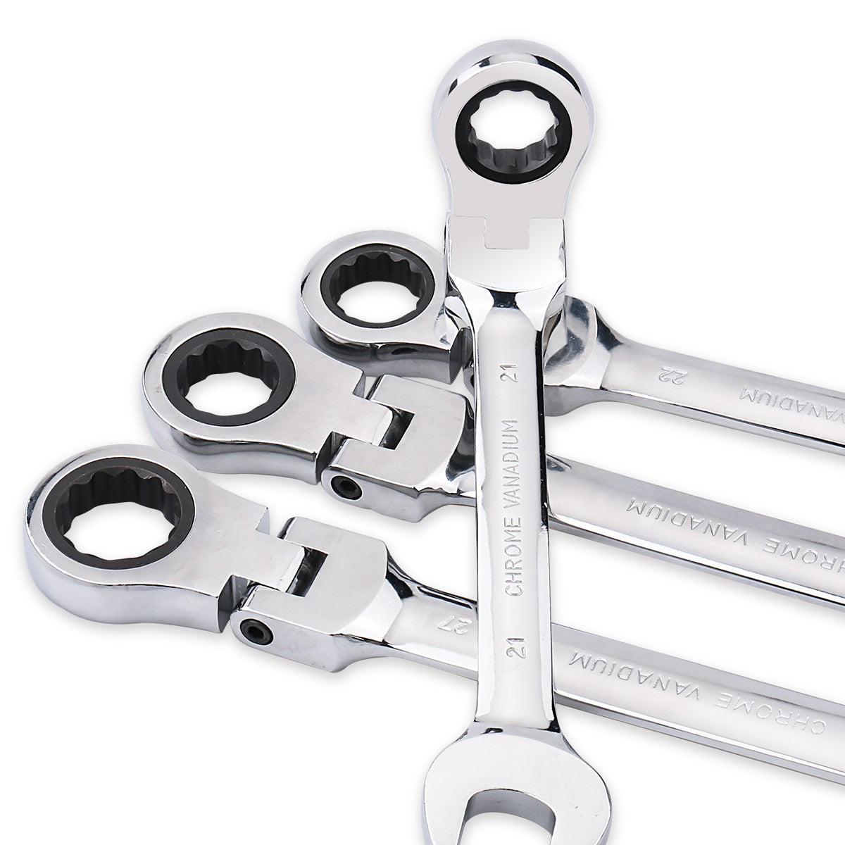 Chave de Boca Catraca Combinada Métrica com Cabeça Flexível Catraca Chave Métrica Padrão 11-15mm Ferramentas Resistentes de Aço Cromo Vanádio