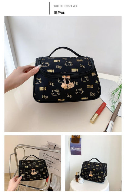 Hello Kittys Cosmetic Bag Cute Cosmetic Bag Girl Portable Large Capacity Travel Wash Up Skin Care Products Storage Bag