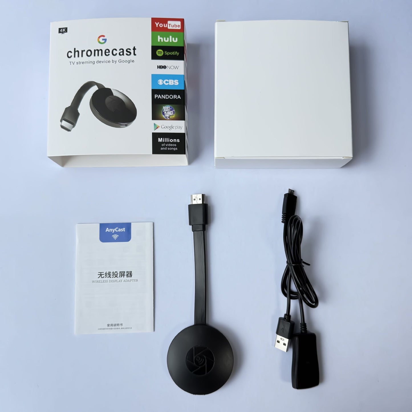 For Google Chromecast WiFi HDMI Dongle 1080P/4K HD Media Streamer TV Stick for Smart TV iOS Android Smart Home Entertainment
