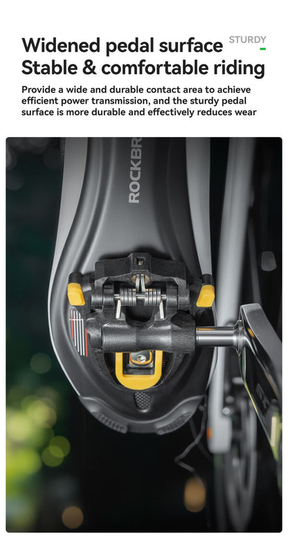 ROCKBROS Bicycle Pedals Lightweight Carbon Fiber Self-Locking Pedals With Cleats SPD Waterproof Sealed Bearing Road Bike Pedals