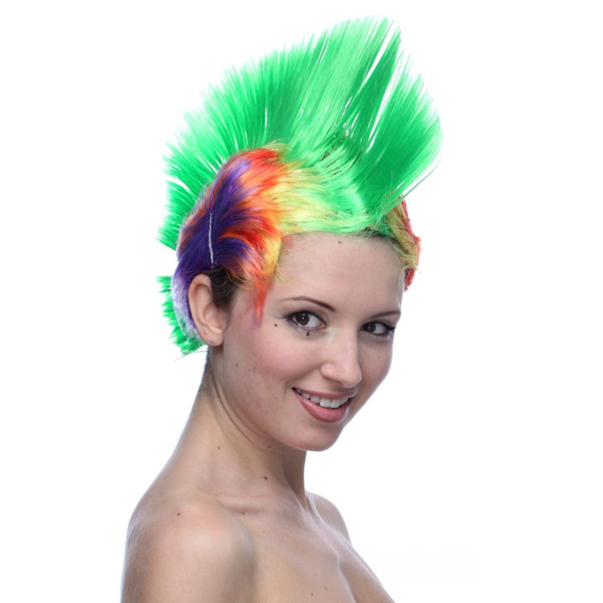 Peruca Sintética Resistente ao Calor Crista de Galo Cabeça Cosplay Chapéu de Festa Engraçado Colorido para o Dia da Mentira e Halloween