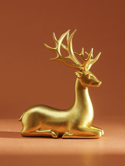 2 Pcs Reindeer Christmas Table Decoration for Home Indoor Xmas Holiday Small Statue Rustic Table Decor Christmas Reindeer Decor