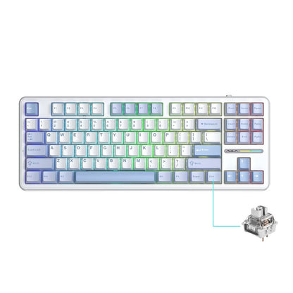 Teclado Mecânico AULA F87Pro 2.4g/Usb/Bluetooth Tri Mode Sem Fio 87 Teclas 5 Camadas de Amortecimento Adequado para Jogos+Digitação