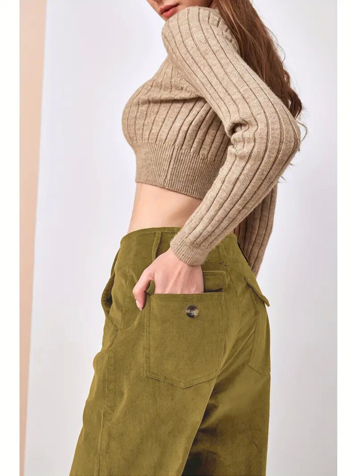 High Waisted Slimming Casual Straight Leg Solid Color Pants For Women Comfortable Straight Tube Trousers Autumn Ladies Commute