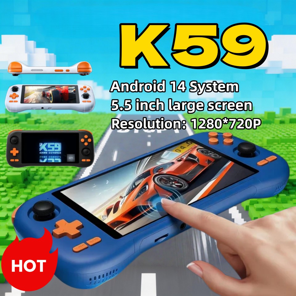 KINHANK K59 Android Handheld Console 6 128GB Memory 5.5-inch HD Screen Enjoy Dual-System Handheld Console Hall Joystick G99 Chip