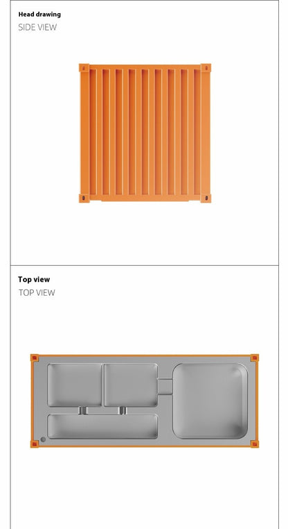 Minhação de Contêiner de Envio Realista Miniatura Suporte de Caneta para Escritório Multifuncional Caixa de Armazenamento Decoração de Casa Artesanato