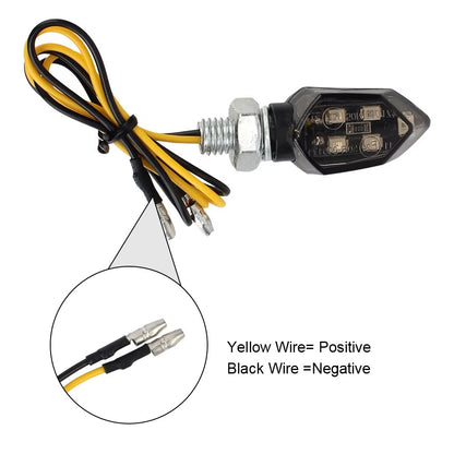 Luz de pisca LED para motocicleta, mini indicadores, luz universal, âmbar super brilhante, lâmpada pisca-pisca