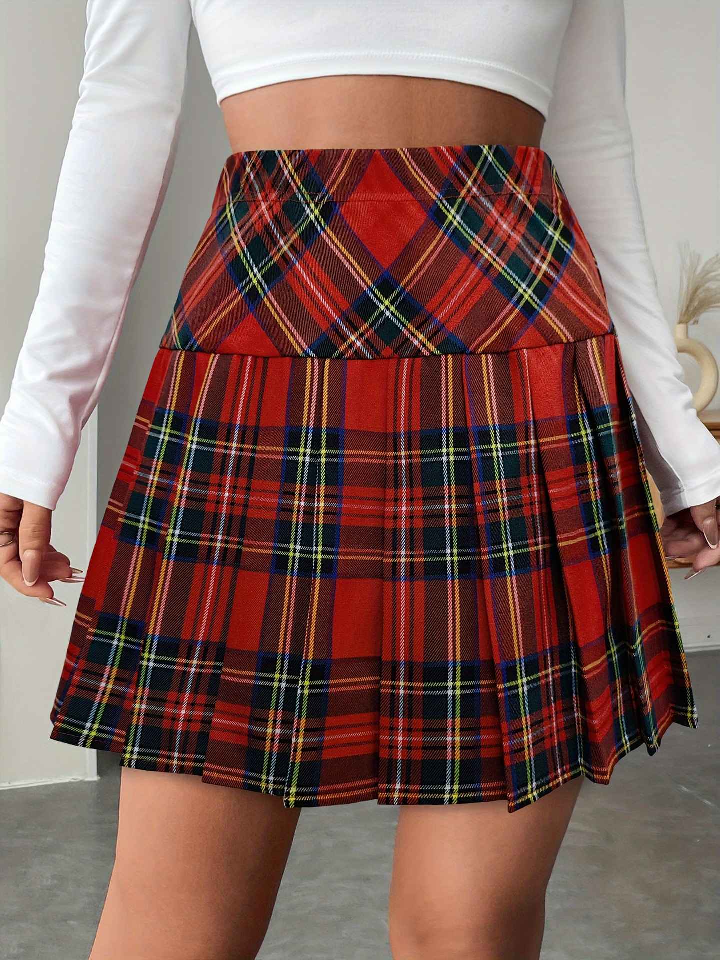Fairyshely Sexy Red Plaid Pleated Mini Skirt Women 2025 Summer High Waist Club Short Skirt Y2k School Girl A Line Tennis Skirt