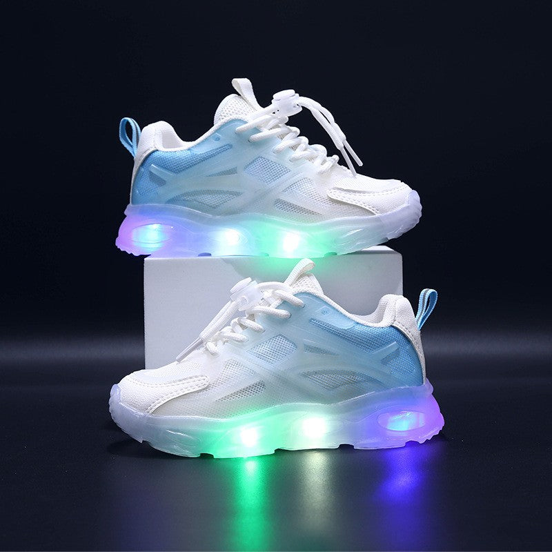 Summer Kid Sneakers New Fashion Light Up Boy Shoe Breathable Versatile Anti Slip Simple Sports Shoes Daily Classic Girl Shoes