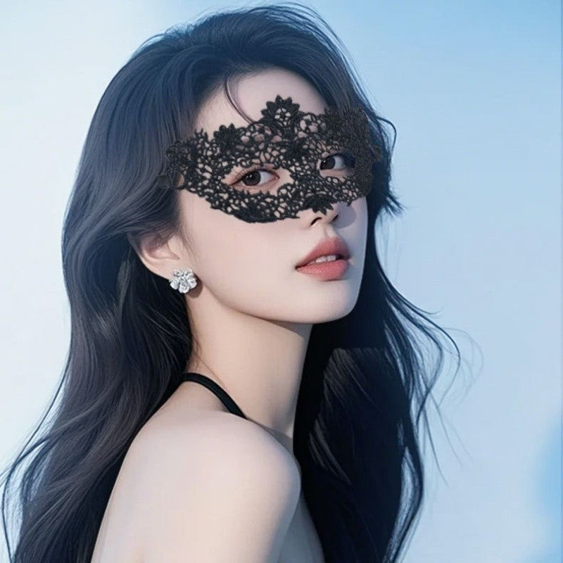 Sexy Women Black Lace Floral Eye Mask Masquerade Prom Face Mask Princess Queen Party Makeup Cosplay Nightclub Lace Mask Props