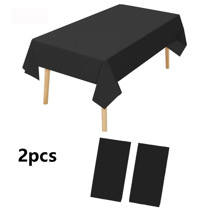 Black Rectangular Tablecloth - 54 x 108 inches - Disposable tablecloths for meals, parties and other occasions.