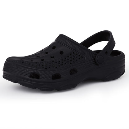 Kidmi New Men's Clogs Sandals Deep Heel Men Flat Sandals Summer Holes Waterproof Home Sandals Outdoor Antiskid Sole Beach Slides