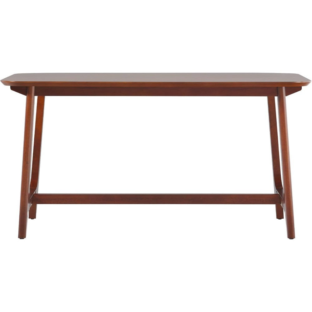 Mid-Century Modern Solid Wood Trestle Base Dining Table, 60 Inch