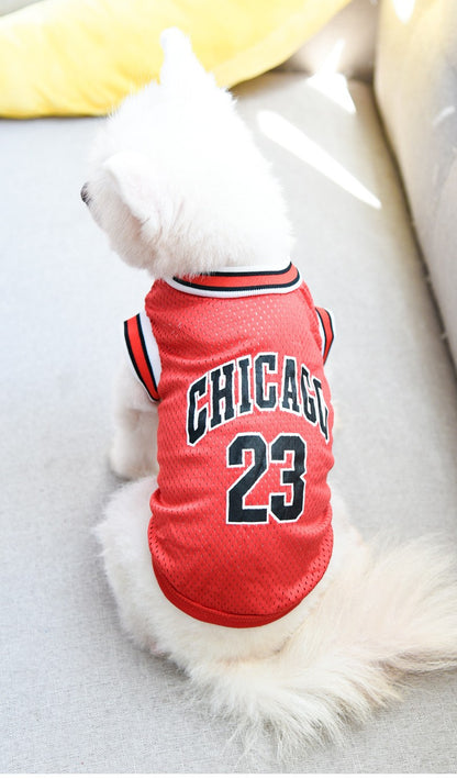 Roupa de cachorro respirável em tela para Schnauzer Teddy, camisa de basquete esportiva para cães grandes, camisetas para filhotes, camisas de verão para gatos de estimação