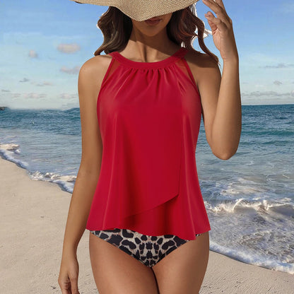 Women Tummy Control Tankini Bathing Suits High Waisted Padded Swimwear Plus Size Beachwear Swimsuit Bikini Sets Female