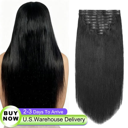 Mega Hair Tic Tac Liso Cabelo Humano 100% Não Processado Tic Tac Cabelo Humano Cabeça Completa Cabelo Virgem Brasileiro Real Tecido