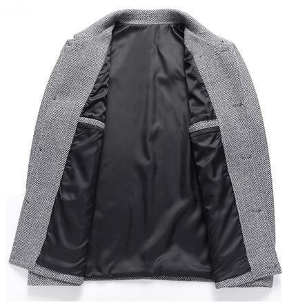 Autumn Winter Woolen Jacket for Men High-quality Casual Business Short Trends Coat Thickened and Warm Social Overcoat 2023