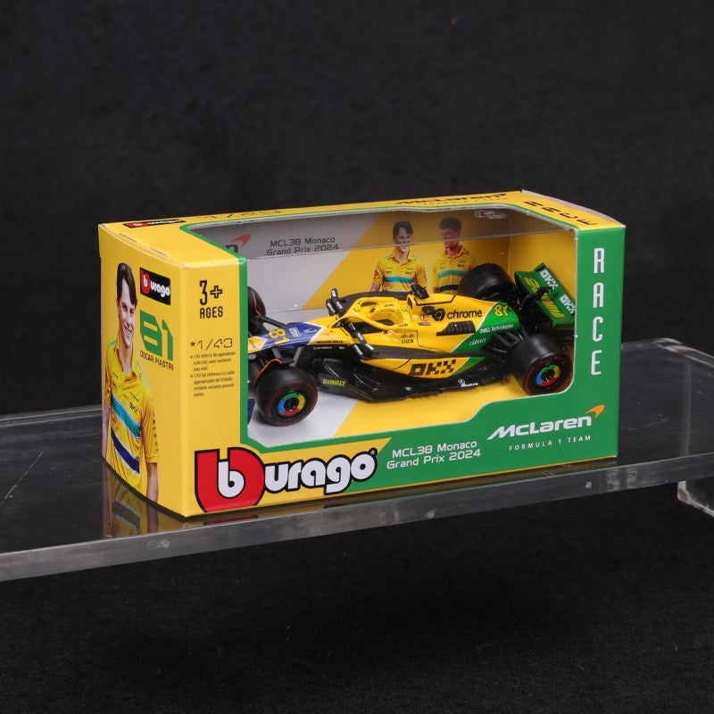 Em estoque Novo 2024 Bburago 1:43 F1 Liga Miniatura Diecast Modelo Mclaren Mcl38 Bwt Alpine A524 Amg W15 F1 Carro Brinquedo Personalizado Presente Infantil