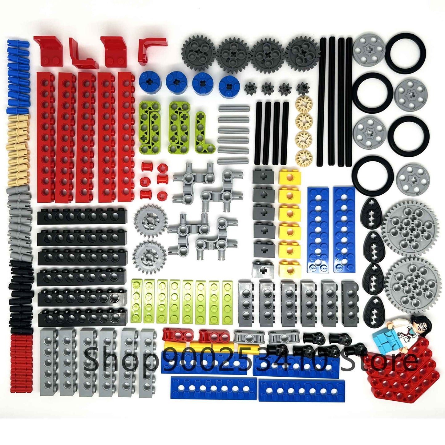 Blocos de Montar de Plástico de Alta Tecnologia, Pneus de Carro, Engrenagens, Eixos Transversais, Vigas, Peças DIY, Conjunto de Tecnologia MOC a Granel, Brinquedos