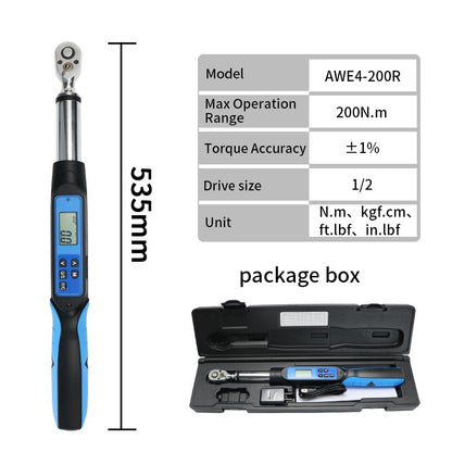 Chave de Torque Digital Shahe de 1/2'' Conjunto Eletrônico com Buzzer e LED Chaves de Torque Eletrônicas Ajustáveis Ferramenta para Reparo Automotivo