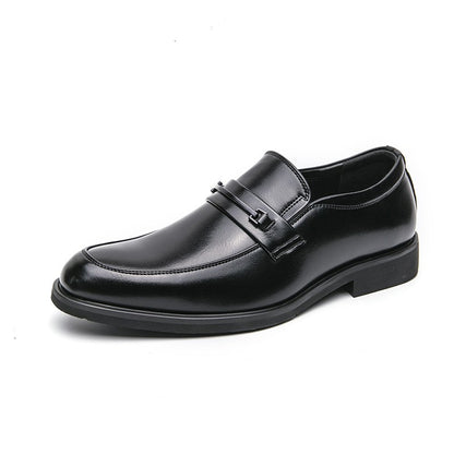 Men's Formal Leather Shoes Classic Style Slip On Loafers Round Toe Breathable Non-Slip Business Dress Wedding Office Casual Shos