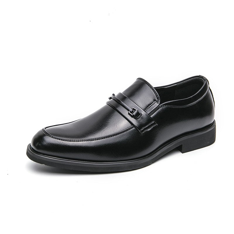 Men's Formal Leather Shoes Classic Style Slip On Loafers Round Toe Breathable Non-Slip Business Dress Wedding Office Casual Shos