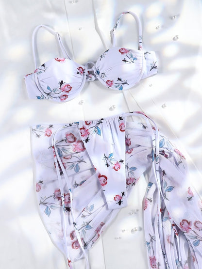 3 Pieces Bikini Set Sexy Push Up Bathing Suit Bandage Bikinis Low Waist Swimwear 2025 String Bikini Sets Women Summer swimsuit