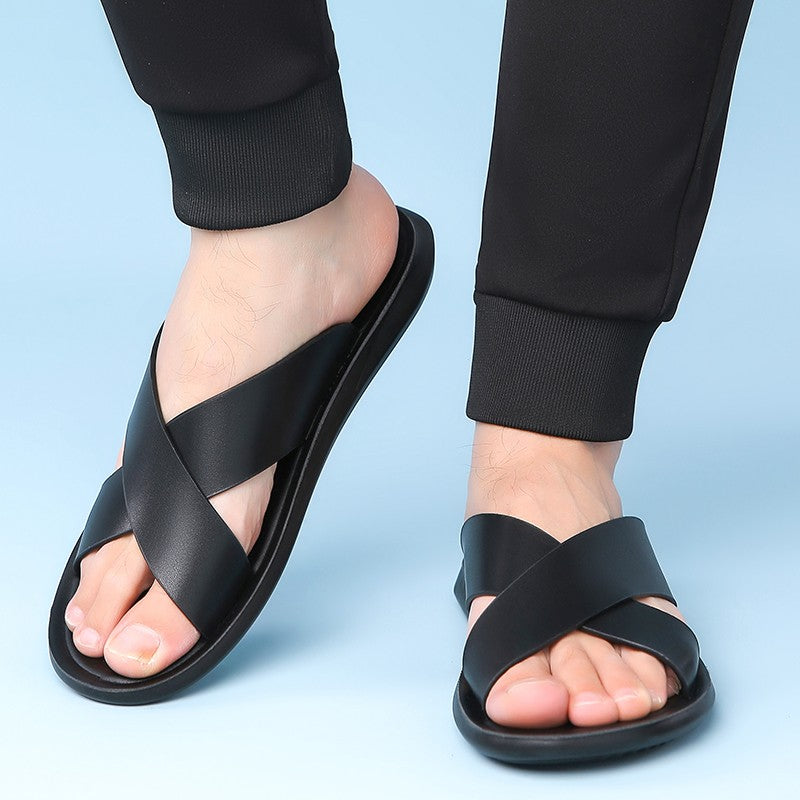 Mens Casual Summer Shoes Hot Sale Men Slippers Stylish Style Male Half Drag Outdoor Daily Beach Flats Lightweight Men's Slides