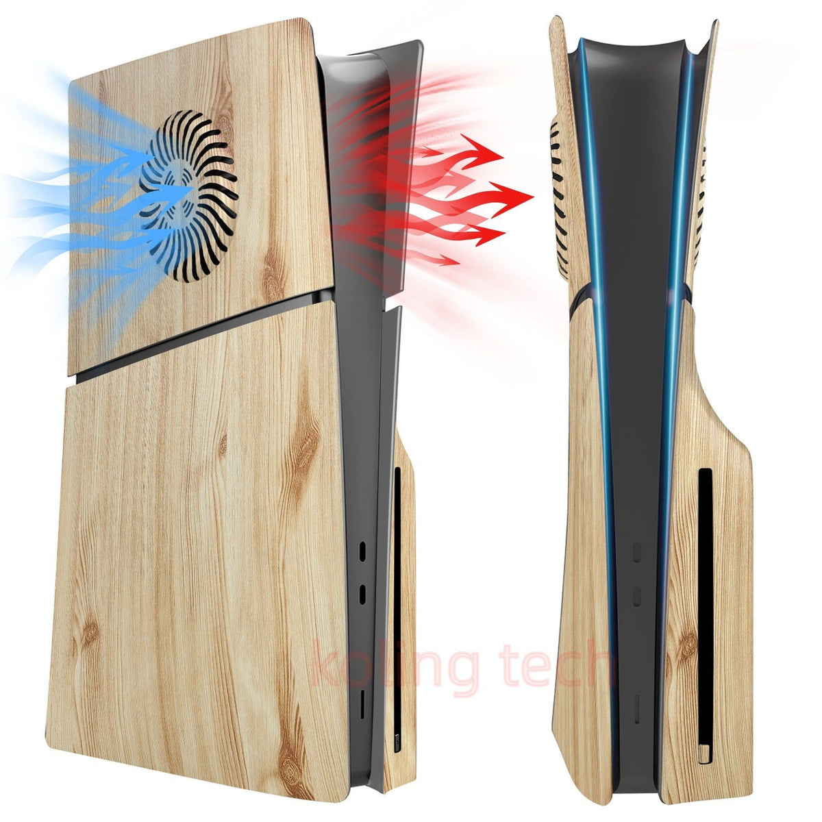 Wood Color Faceplate for New PS5 Slim Replacement Cover Shell Case Plate Accessories for PS5 Slim Disc Edition