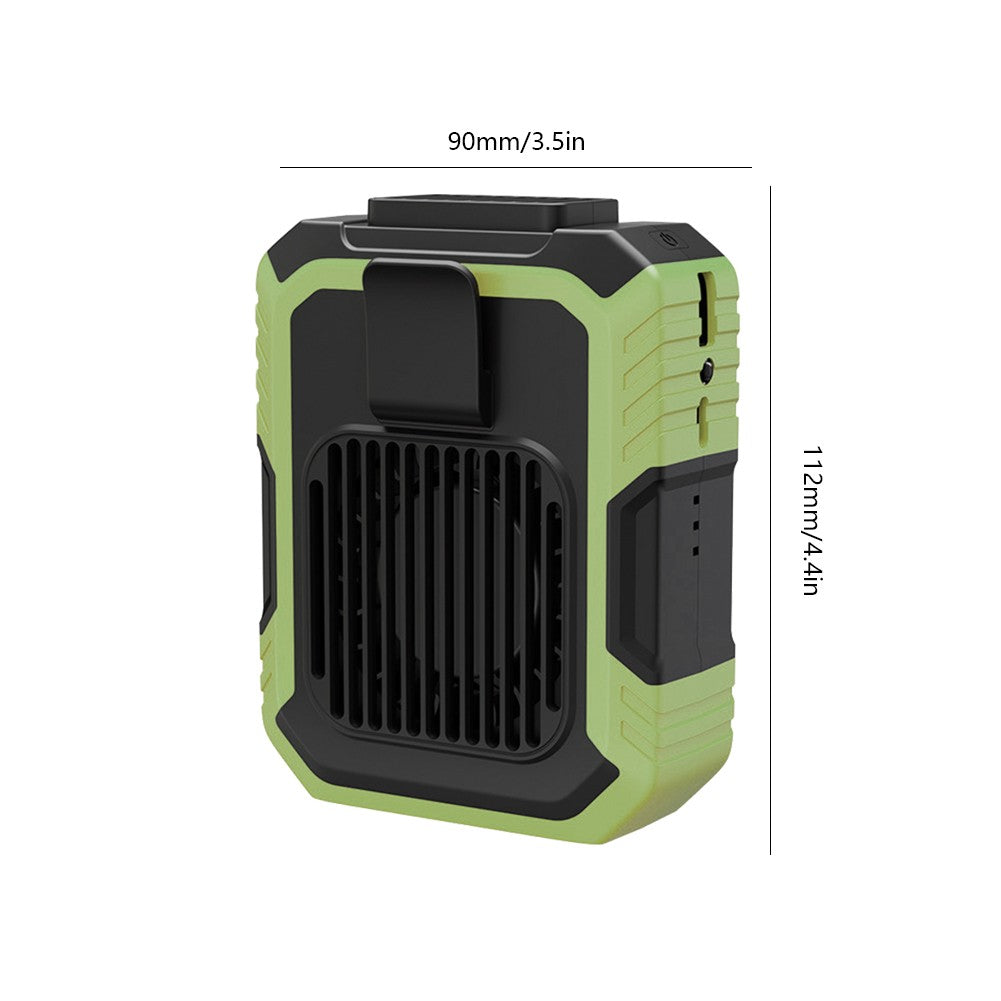 Mini Ventilador Portátil de Cintura 3 Velocidades 4000mAh Ventilador Pessoal Vestível Power Bank de Emergência para Canteiro de Obras/Fazenda/Viagem/Pesca