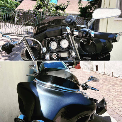 Espelhos retrovisores de motocicleta universais para Harley Touring Road Street Glide Electra Glide Sportster Iron 883 softail 1982-2024