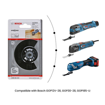 Lâmina de serra oscilante Bosch Starlock ACZ 85 RT3 de metal duro para argamassa + lâminas abrasivas para acessórios de renovação de betão e painéis de cimento