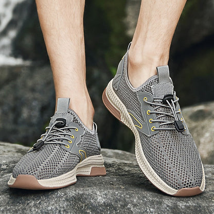 Sapatos Masculinos Casuais de Couro Genuíno para Exteriores Marca de Sapatos Masculinos para Escalada Caminhada Viagem Sapatilhas Respiráveis Masculinas Calçados de Verão