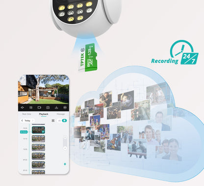 9MP WIFI IP Camera Three Lens Dual Screen With 8X Zoom 6MP PTZ Camera Ai Auto Tracking Security Video Surveillance Camera iCSee