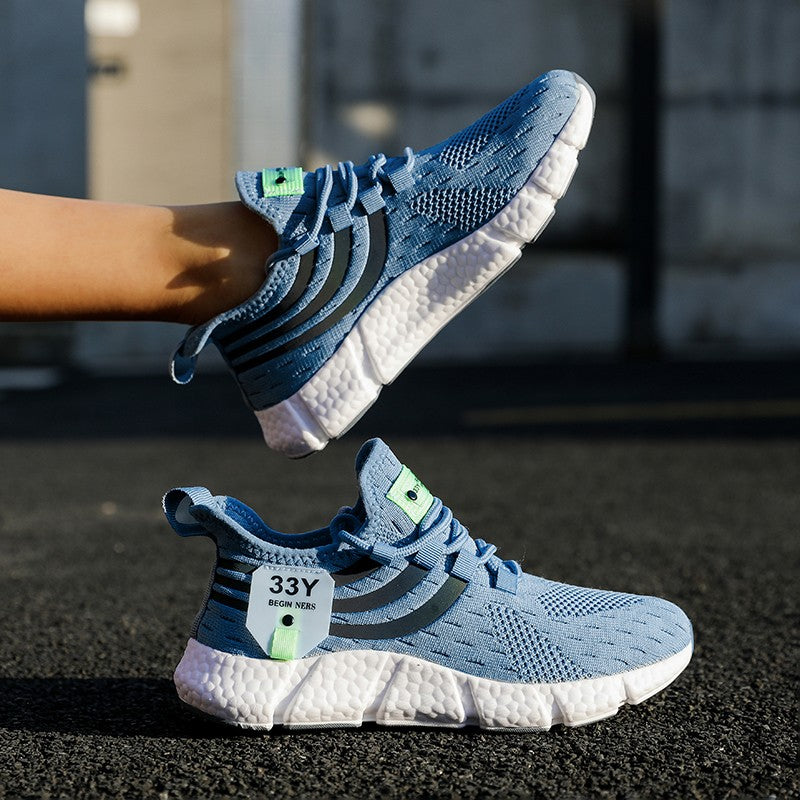 Tênis Masculino Casual Esportivo Respirável Leve Tênis de Caminhada ao Ar Livre em Tela Preta Tênis de Corrida Atléticos para Caminhada