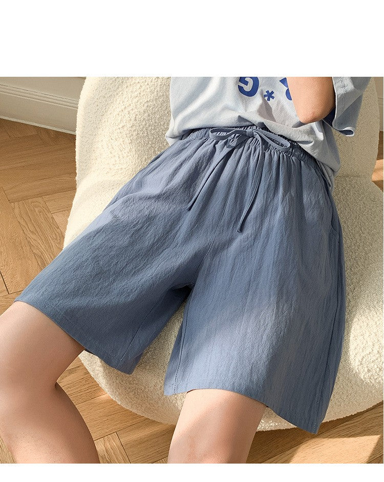 Women shorts Summer Casual Solid Cotton Linen shorts high waist loose shorts for girls Soft Cool female shorts M-3XL