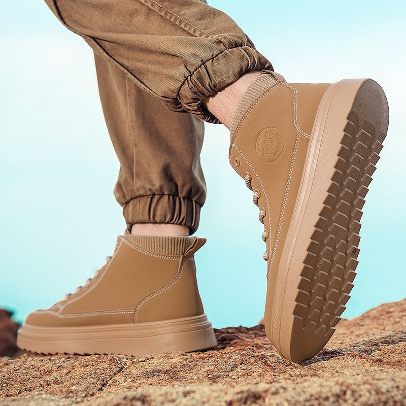 The 2025 autumn/winter new men's casual bestseller thick-soled high-top boots