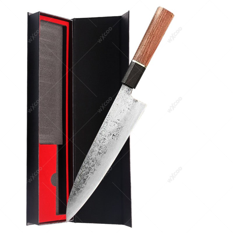 WXCOO Forged Hammer Pattern Japanese Santoku Knife Meat Cleaver Professional Chef Knife Kitchen Vegetable Fruit Slicing Knife