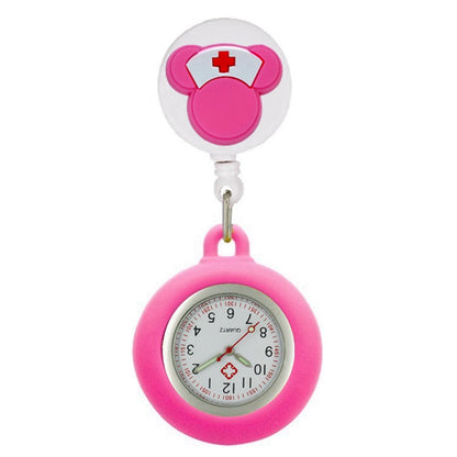 Lovely Hospital Medical Nurse Doctor Icons Cartoon FOB Pocket Watches Fashion Accessories Unisex Women Mens Clip Hang Clock Gift