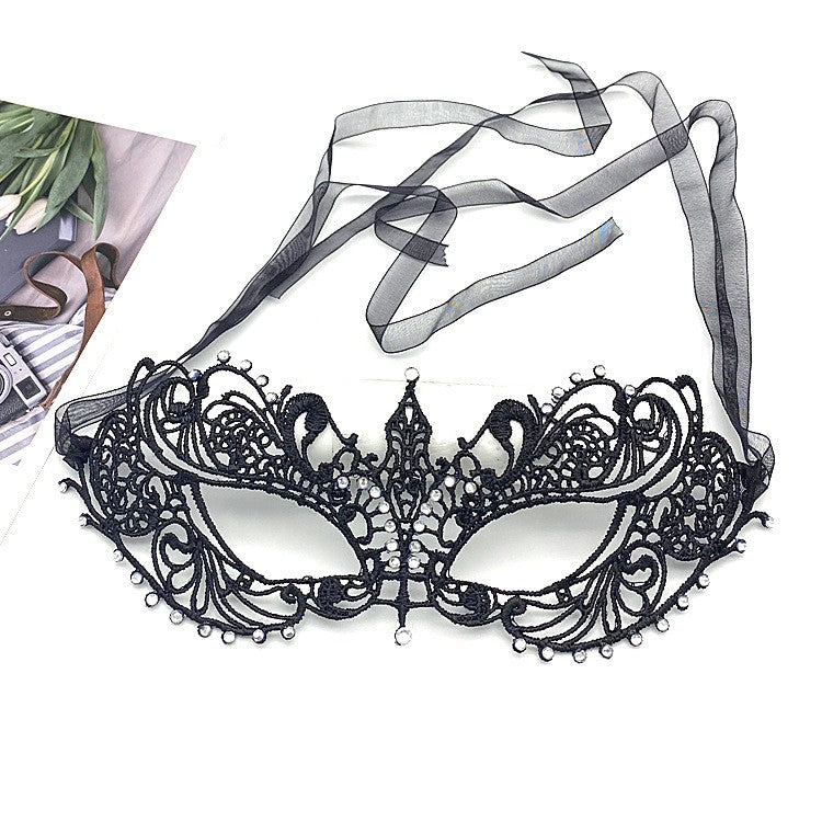 Women Sexy Hollow Lace Masquerade Gold Black Face Mask Princess Party Cosplay Prom Props Costume Nightclub Queen Eye Mask Exotic