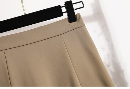 Ladies' Summer High Waist Plus Size Skirts 2026 Mid To Long Flowing Suit Skirt New Style Casual Solid Color A-line Skirt