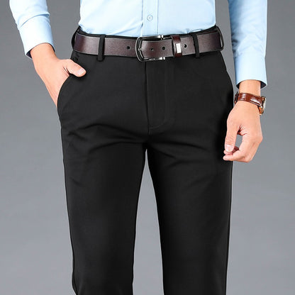 Calça Masculina Social Esporte Fina Primavera Outono Calças Pretas Azul Marinho Calça Social Masculina Calça Reta Esportiva Elegante Tamanho Grande