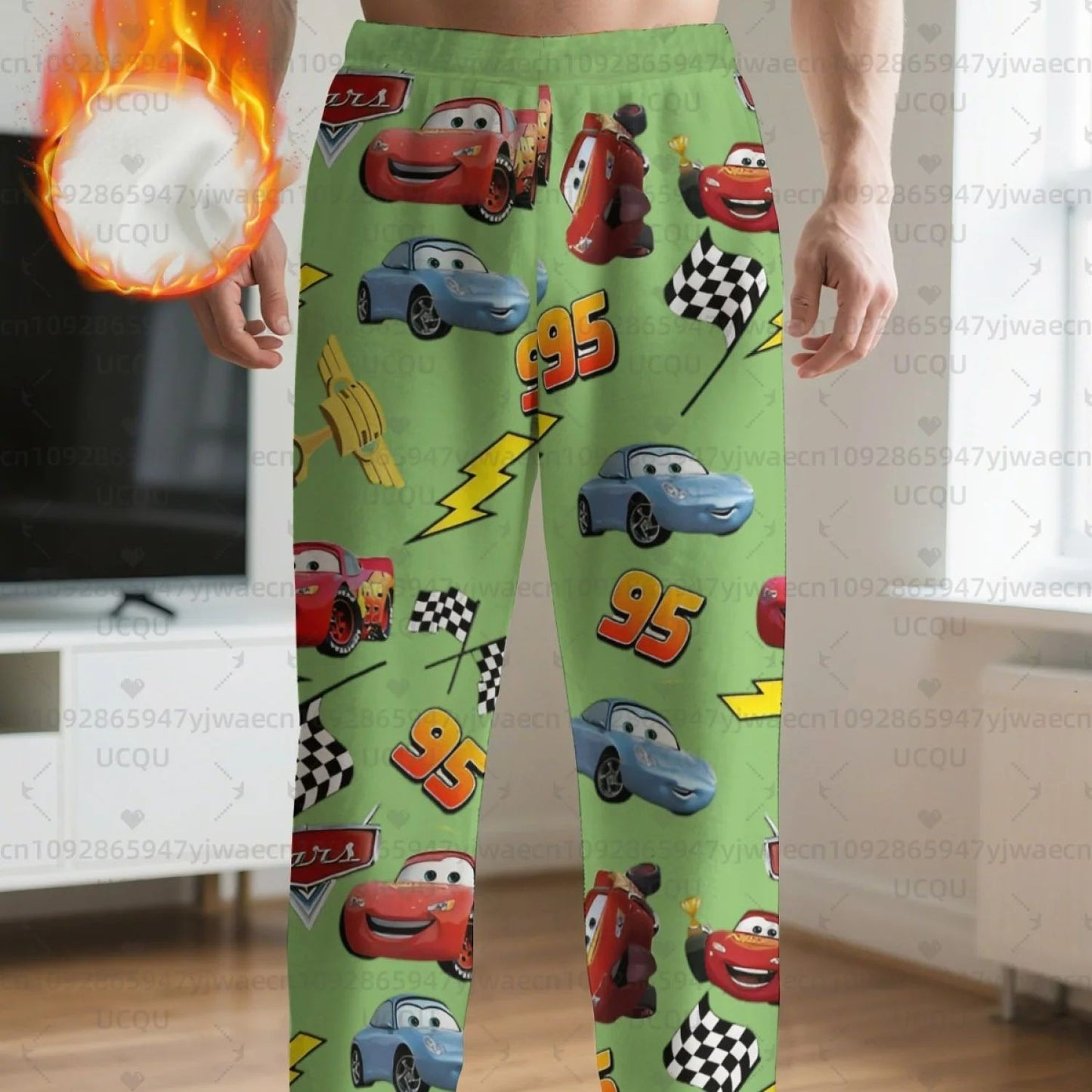 Men's Lightning McQueen Sally Flannel Pajama Pants Christmas Pajama Pants Winter Pajamas Fleece Pajama Women Sleep Pants