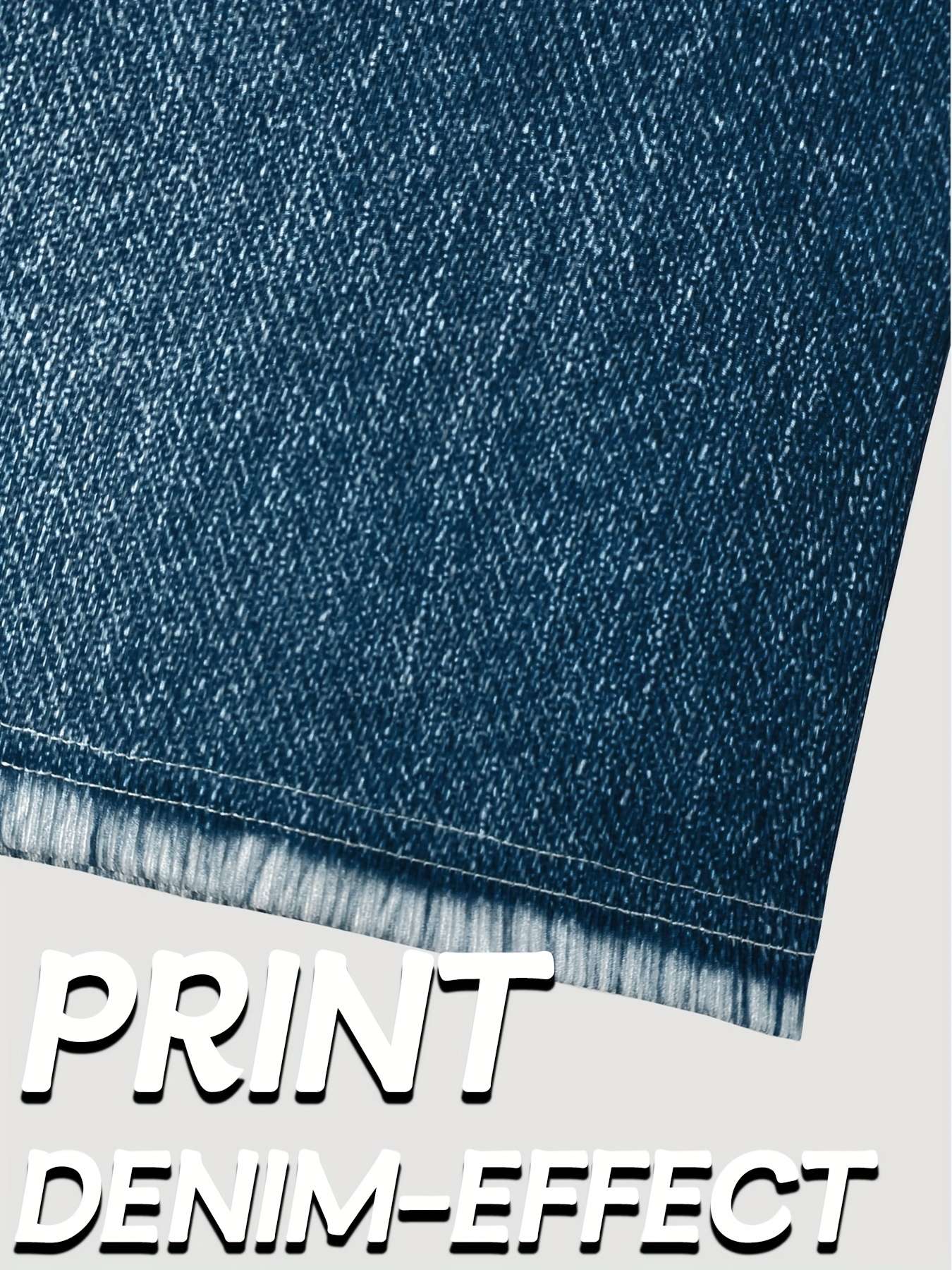 Women's Stretch Denim Like Shorts with Floral Print Design Casual  Versatile Summer Style