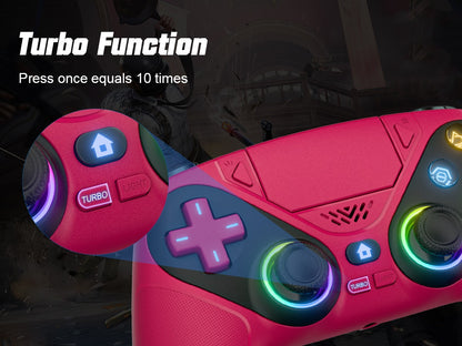 Controller For Playstation5 PS5/PS5 Pro/Slim/PC,RGB Wireless Gamepad Hall Effect Trigger Marco/Turbo Anti-Drift Game Joystick