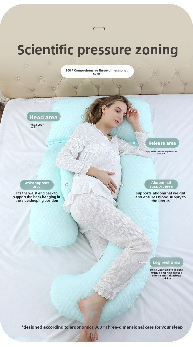 Pregnant women's pillows side sleeping pillows abdominal support U-shaped throw pillows for pregnant women to sleep are enlarged